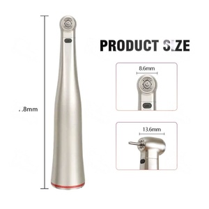 Pieza de mano dental de alta calidad para clínicas dentales, escala 1:5, fibra óptica motorizada flexible, acero inoxidable de alta velocidad, plateado. - Product Image 3