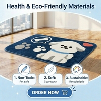 Tapis en peluche 3D écologique pour chien, tapis de salle de bain doux en poils recyclés, luxueux, antidérapant, sain, durable, décoration de sol pour la maison