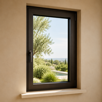 Ventana de Aluminio Blanca Francesa de Doble Vidrio con Apertura Interior para Reemplazo de Vidrio en Ventanas Residenciales