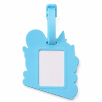 Etiqueta de Equipaje de PVC con Diseño de Mono de Dibujos Animados, Etiqueta de Identificación de Equipaje de Goma Suave Personalizada, Diseño de Personaje Adorable con Patrón de Tren Urbano