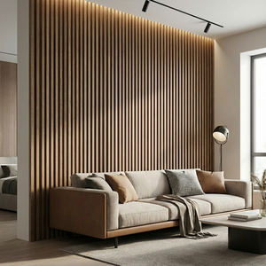 WPC Wall Panels-Eco-Friendly Waterproof Moisture-Proof <strong>Bamboo</strong> Cladding for Villa Office Exterior/Interior Walls Textured Wooden - Product Image 5