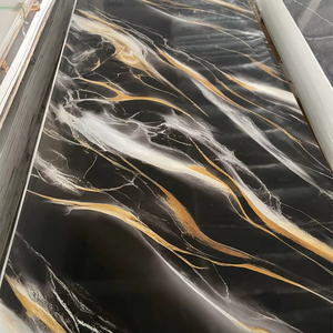 Panneaux muraux en PVC effet marbre, haute brillance, écologiques, ignifuges, modernes, pour cuisine, salon, salle <span class=keywords><strong>de</strong></span> bain, salle à manger, imperméables et résistants aux UV - Vente chaude - Product Image 1