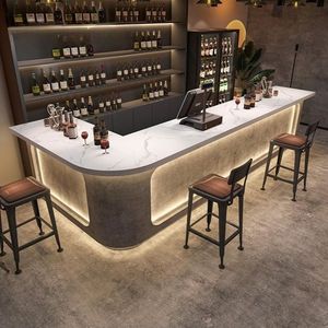 Meja Resepsionis Bar Counter Gaya Industrial Semen Abu-abu untuk Hotel, Toko, Bar, Salon, Kasir, Meja Depan - Product Image 3