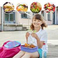 Bestseller Plastik-Lunchbox mit Fächern, Erhitzbare Lebensmittelbehälter für Kinder