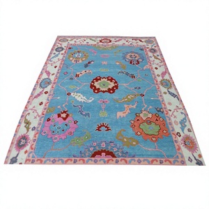 Tapis en laine noué à la main de style vintage - Product Image 1