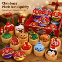 Jouet en peluche de Noël en forme de pain, avec boîte mystère surprise, pour enfants, coffret cadeau anti-stress pour garçons et filles