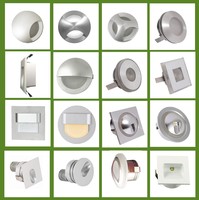 AVT Unique 1W 3W D58mm Éclairage d'escalier LED encastré demi-lune à marches, pour coin mural extérieur, avec abat-jour en cristal, éclairage de couloir, Garantie 2 ans