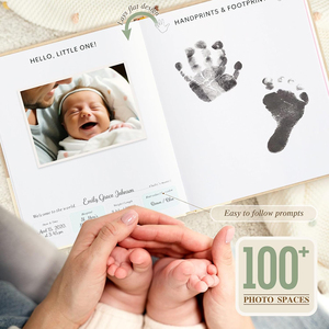 Carnet de bébé B5 avec couverture en tissu imprimé, album photo coloré pour le suivi de la croissance, journal de souvenirs, agenda et organisateur - Product Image 6