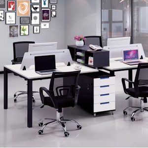 Modular Extendable 4-Station Workbench Desk Modern Design Wood MDF Material Home Office School Hospital Hotel Mall <strong>Workstations</strong> - Product Image 3