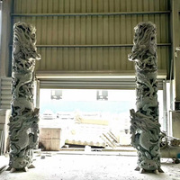 Statue de dragon chinois sculptée en pierre naturelle, grande taille personnalisée, ornement de jardin extérieur Feng Shui
