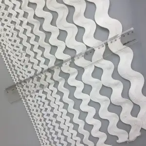 ric rac装饰丝带3毫米-3厘米编织波浪绳白色rick架胶带装饰之字形绳服装缝纫