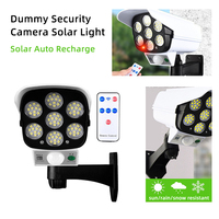 Caméra de sécurité factice solaire extérieure, projecteur LED à détecteur de mouvement, applique murale étanche pour cour, garage, patio, jardin