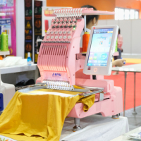 Nouvelle machine à broder informatisée à tête unique pour usage domestique avec moteur, pompe et roulement, 12 aiguilles, livraison rapide