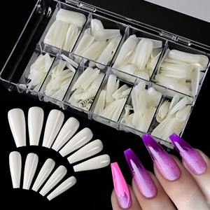 Capsules d'ongles à presser transparentes/naturelles, couvrance totale, style ballerine, 26-33mm, pour extension de <span class=keywords><strong>manucure</strong></span> DIY - Product Image 4