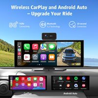 Écran CarPlay sans fil portable 11,5 pouces, écran tactile IPS, autoradio Android Auto, caméra de tableau de bord avant/arrière 4K 1080P