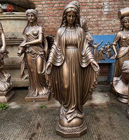 Statues de la Vierge Marie grandeur nature en bronze, figurines religieuses chrétiennes pour l'extérieur, décoration de la maison, HADUN