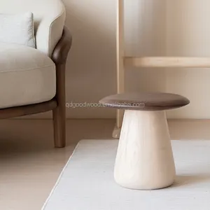 단단한 나무 간단한 작은 차 테이블 나무 가구 라운지 가구 버섯 모양 의자