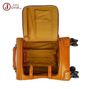 Joyir Genuine Leather <b>Trolley</b> <b>Suitcase</b> 20inch Business Travel Retro Luggage With Universal Wheels - Product Image 4