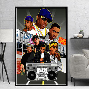 โปสเตอร์และภาพพิมพ์ฮิปฮอป 2PAC ตำนานร็อคสตาร์ ภาพวาดฮิปฮอปต้นฉบับ - Product Image 3