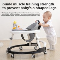 Poussette multifonctionnelle en forme de U pour enfants, trotteur anti-chute et anti-renversement avec cadre en plastique pour garçons et filles