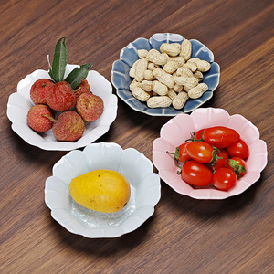 Assiette à fruits en céramique en forme de fleur, en porcelaine, nouveau style chinois, durable, plat de service pour les fêtes - Product Image 2