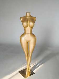 Maniquí Femenino de <span class=keywords><strong>Cuerpo</strong></span> Completo para Boutique, Maniquí Curvilíneo BBL, Cintura Pequeña y Caderas Anchas, Maniquíes de <span class=keywords><strong>Cuerpo</strong></span> Completo Dorados - Product Image 2