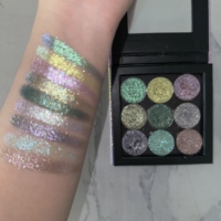 Palette de fards à paupières pressés brillants et chatoyants, maquillage pour les yeux vegan personnalisé, couleurs métalliques
