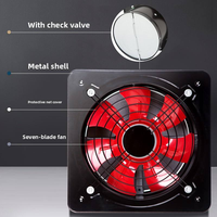 Ventilateur d'extraction puissant de 14 pouces pour cuisine industrielle, construction en acier au carbone, roulement à billes, pour extraction de fumée par fenêtre