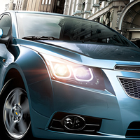 KGKB Pour Chevrolet Cruze 2009-2014, Ensemble de phares de voiture à LED, mise à niveau, design double U, lentille de projecteur, accessoires Plug and Play