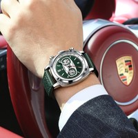 Montre de luxe pour homme Poedagar 838, bracelet en cuir, chronographe, lumineuse, étanche, montre à quartz pour homme