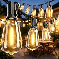 Guirlande lumineuse LED à filament avec commande tactile, IP65, ampoules en verre en forme de goutte d'eau, pour intérieur, jardin, camping, mariages, fêtes, éclairage d'ambiance