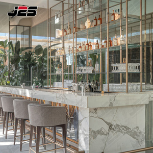 Banquette d'angle de luxe en marbre avec structure métallique, idéale pour les restaurants, les cafés et les espaces de <span class=keywords><strong>bar</strong></span> commerciaux - Product Image 2