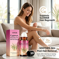 Minyak Cyperus Rotundus Murni Cold Pressed Label Pribadi untuk Menghilangkan Rambut, Meredakan Rambut Kering & Merah, Serum Perawatan Setelah Bercukur, Minyak Tubuh
