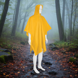 Pretul Waterproof PVC Rain Poncho For Outdoor Camping And Fishing, Lightweight Single-Person Rainwear <b>With</b> <b>Hood</b>, Universal Fit, - Product Image 2