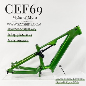 Cadre de vélo électrique <span class=keywords><strong>VTT</strong></span> en <span class=keywords><strong>carbone</strong></span> SZZSBIKE CEF69 personnalisable |   Moteur Bafang M510/M510RS/M560, écran DPC030, support UDH, 29 pouces - Product Image 1