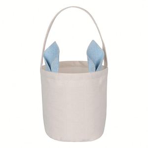 Cesta de Lino Nueva para Conejitos, Bolsa de Regalo para Niños, Cestas de Pascua Sublimables - Product Image 3