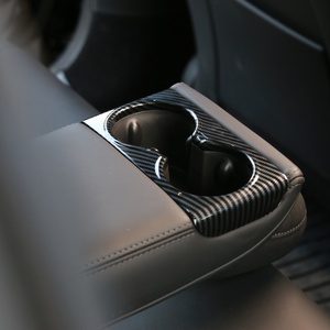 Cubierta de Fibra de Carbono para el Portavasos del Asiento Trasero, Compatible con Tesla Model Y Renovado, Juniper Performance - Product Image 4