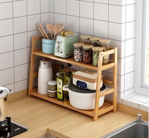 Factory Direct Bamboo <b>Kitchen</b> Storage <b>Shelf</b> Spice Jars Storage Bamboo Spice Rack Organizer - Product Image 5