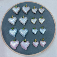 Js1870 Sierlijke Kleine Chique Pret Fruit Collectie 18K Vergulde Witte Faux Parel Liefde Hart Charme Hanger Voor Sieraden Maken