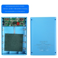 Kit Power Bank DIY 4 Sel 21700 Tanpa Solder Pengisian Cepat 22.5W Pengisi Daya Nirkabel 15W Cangkang Lampu LED dengan Layar Digital