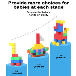 Bloques de Construcción Magnéticos de Plástico Transparente para Niños, 32/64/96 Piezas, Educación Sensorial STEM para Preescolares, Gran Venta 2024 - Product Image 5