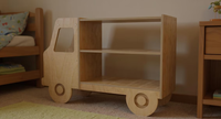 Étagère à livres en bois Montessori moderne pour enfants - Design modulaire à 3 niveaux - Organisateur de jouets et de livres gain de place pour chambre à coucher/salon
