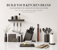 Ensemble de couteaux de cuisine en acier inoxydable pour chef, 3 pièces, logo personnalisé, 5Cr15Mov, haute teneur en carbone, avec manche en ABS et boîte cadeau noire, vente en gros