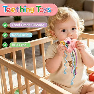 Juguete <span class=keywords><strong>de</strong></span> Dentición <span class=keywords><strong>de</strong></span> Silicona <span class=keywords><strong>de</strong></span> Grado Alimenticio Personalizado para Bebés <span class=keywords><strong>de</strong></span> 2 a 4 Años, Sensorial, Educativo, Ecológico y No Tóxico - Product Image 4