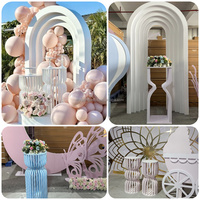 Fournisseur d'accessoires de décoration pour fête d'anniversaire et mariage Ensemble toile de fond de table à dessert cylindrique en PVC blanc personnalisé