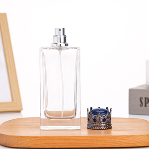 Flacone di Profumo Vuoto in Vetro Trasparente di Lusso Quadrato con Atomizzatore 30ml 50ml 100ml, Tappi a Corona e Stampa Serigrafica Personalizzata a Colori - Product Image 3
