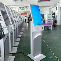 Nouveau design, kiosque de commande et de paiement à écran tactile de 27 pouces avec imprimante, scanner et terminal, kiosque de commande automatique pour la restauration rapide