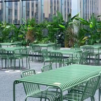 Chaises et tables de style industriel pour espaces de loisirs extérieurs, aménagement créatif pour salons de thé, cafés, cours et balcons en fer forgé