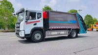 Camion à ordures compacteur électrique Dongfeng Huashen de 15 mètres cubes