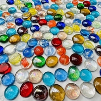 Perles plates en verre poli écologiques, pierres précieuses pour la décoration d'aquariums, de jardins et de paysages, en vrac